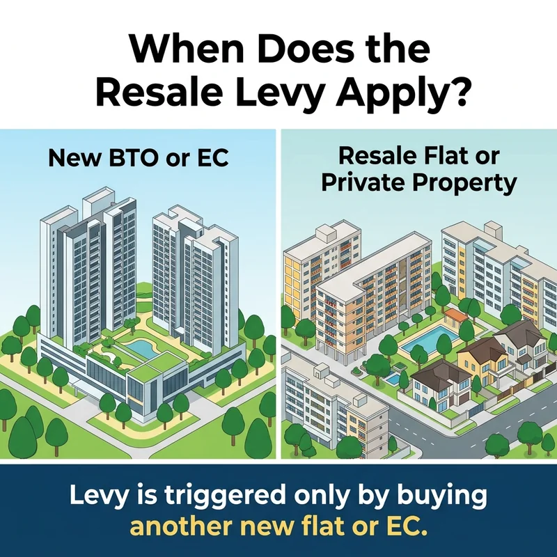 The levy applies only when buying another new HDB flat or brand-new EC.