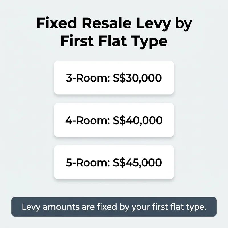The resale levy is a fixed amount determined by your first flat type.